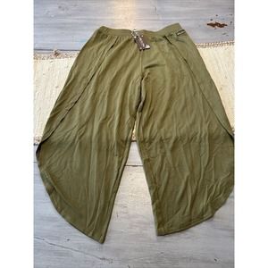 NWT Matilda Jane Spring Things Tulip Pants Olive Green Womens Sz S Boho Beach